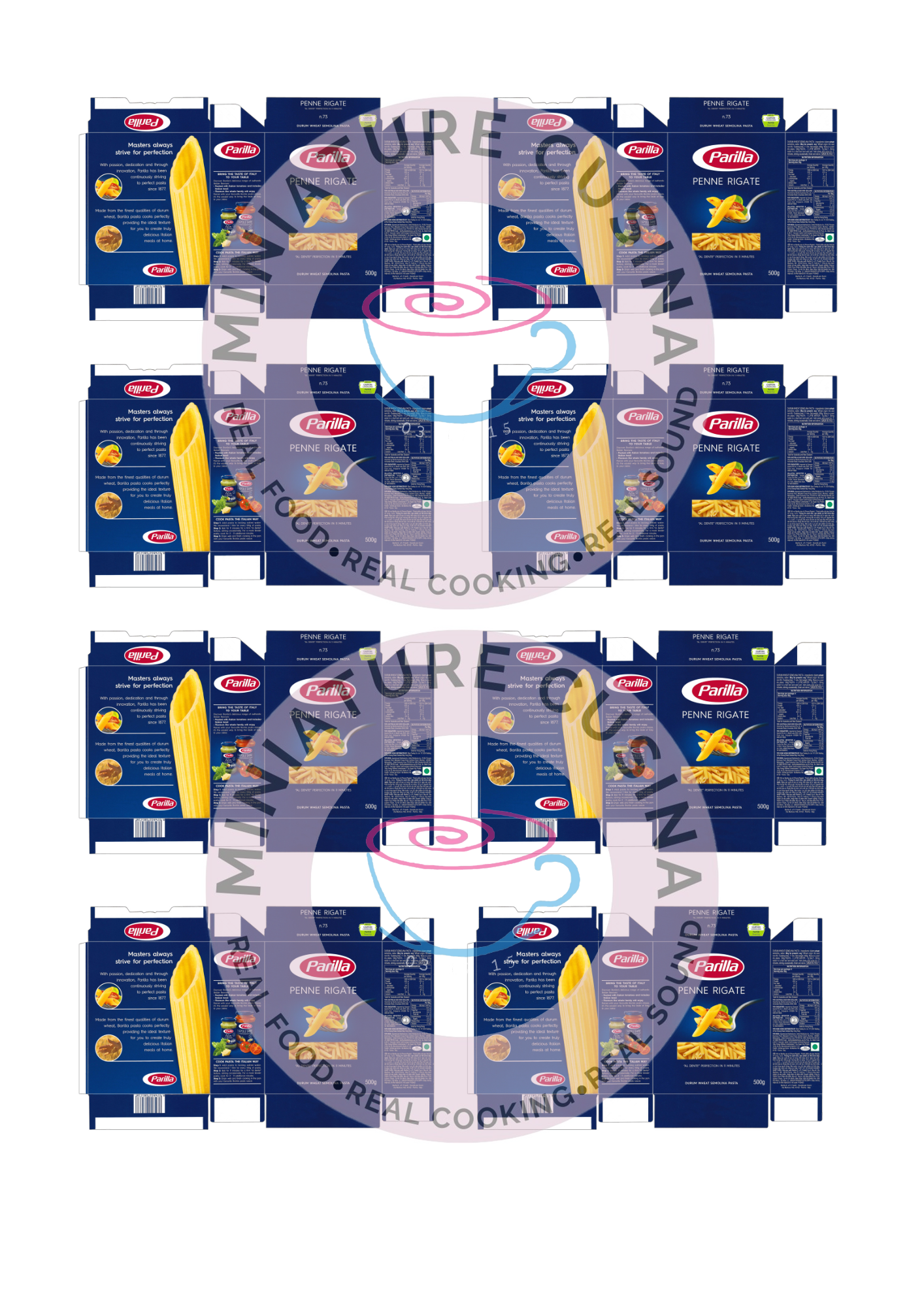 Mini Farfalle Pasta RIBBON SHAPE PASTA Template 1/4 Scale PRINTABLE (Digital File)