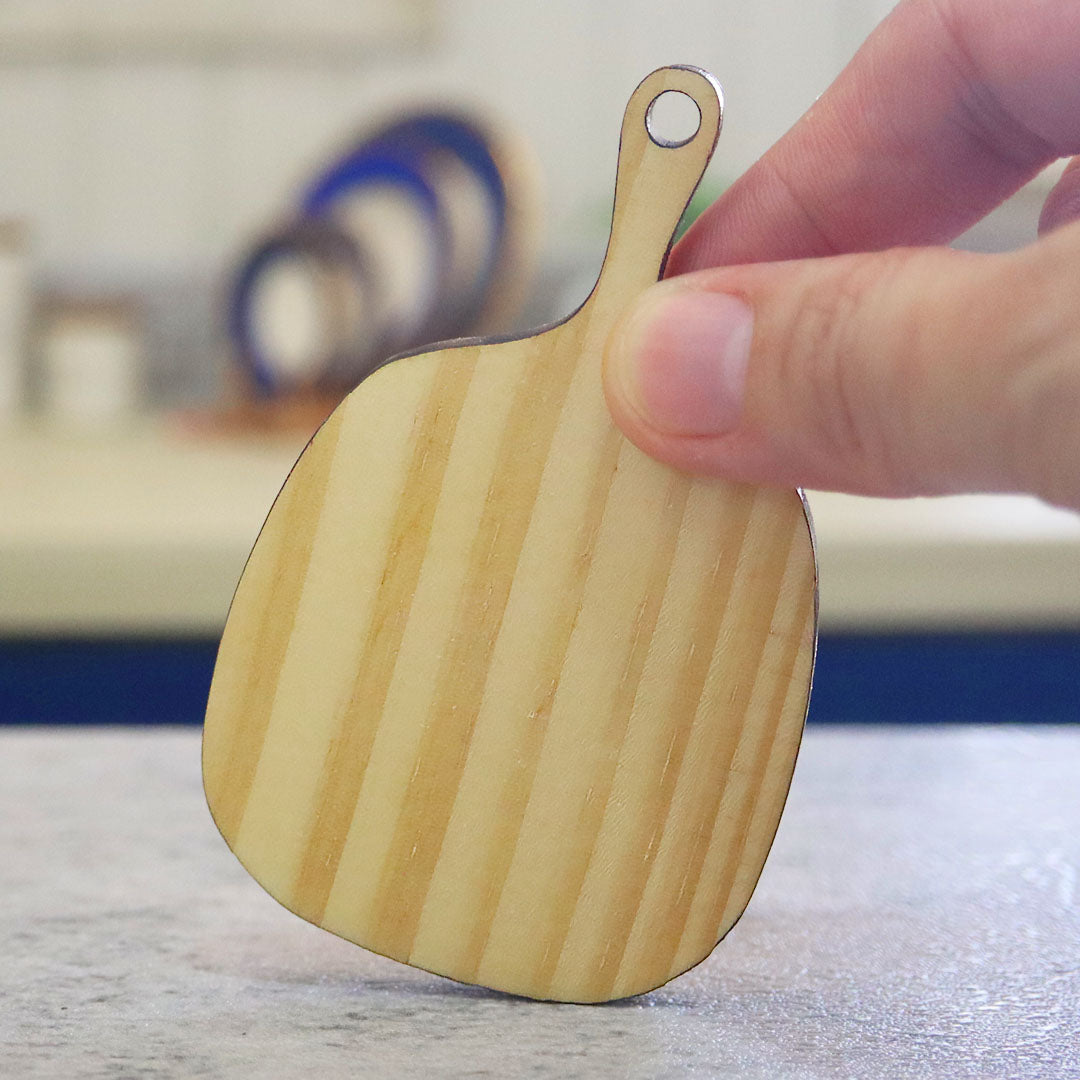 Miniature Chopping Board Semi Round with Handle | Pine Wood