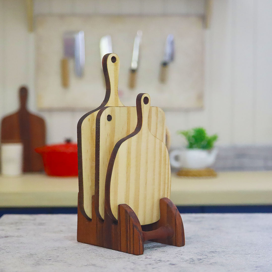 3 Pieces of Miniature Wooden Chopping Board