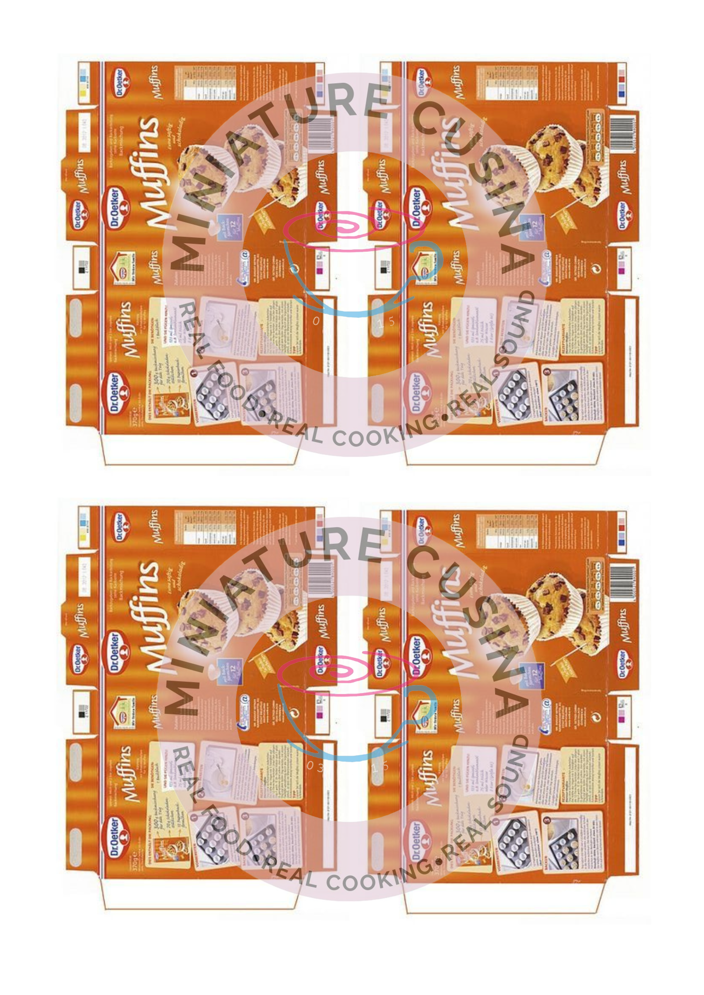 Mini MUFFINS Box Template 1/4 Scale PRINTABLE (Digital File)