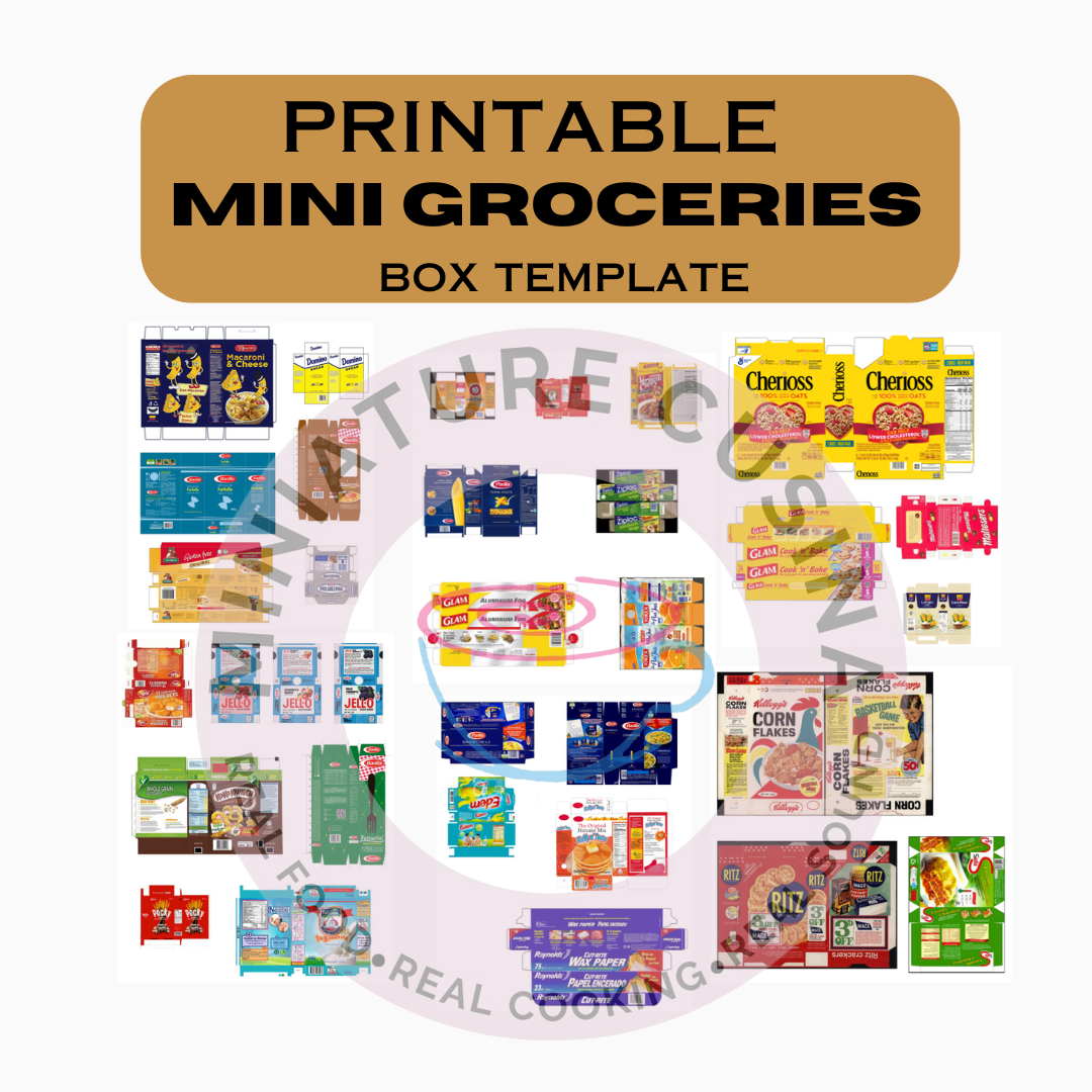 PRINTABLE 33 DESIGNS MINI FOOD BOX [ DIGITAL FILE ]. – Miniature Cusina for Free 1 6 Scale Printables