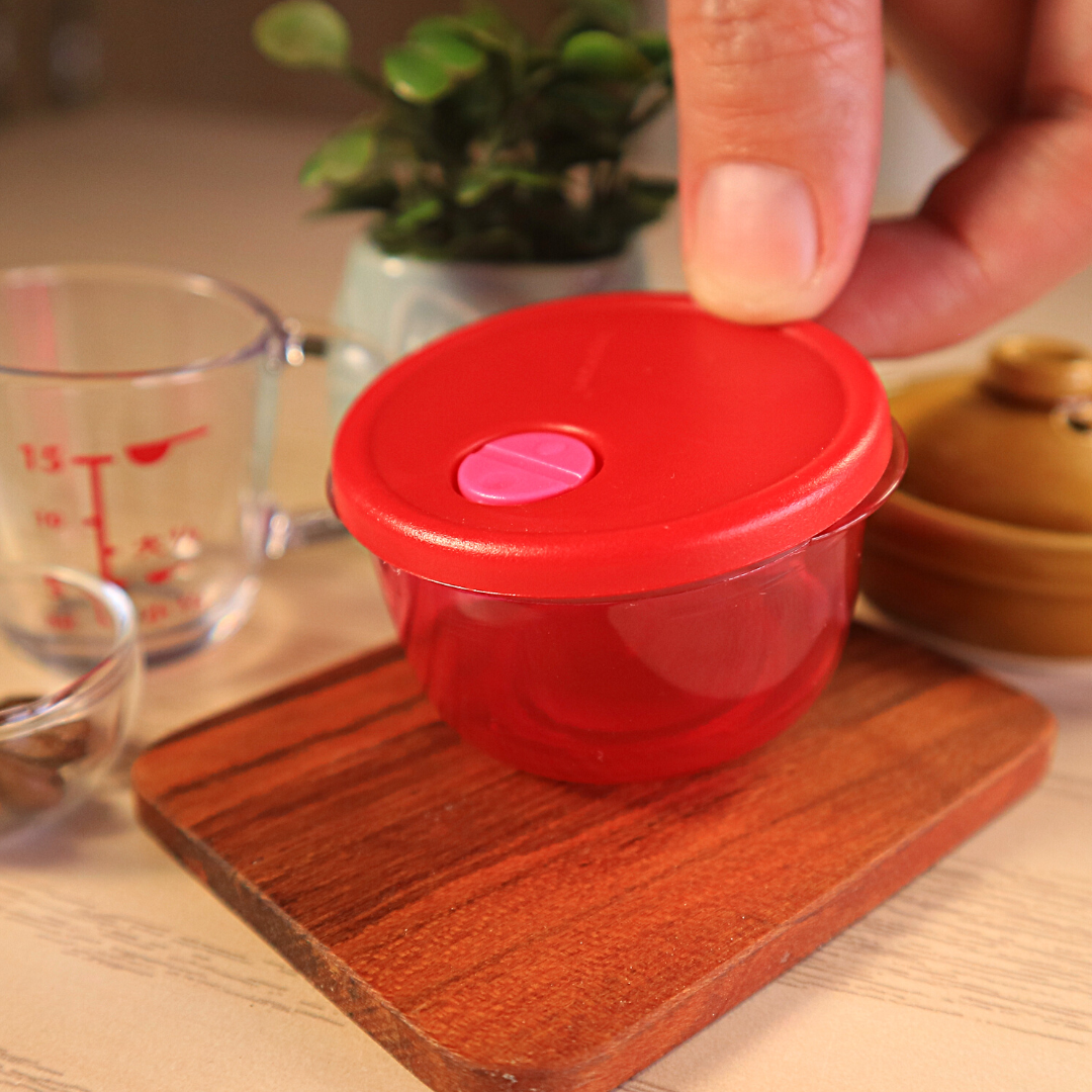 Miniature Tupperware Rock N Serve Container Vintage Collection Red