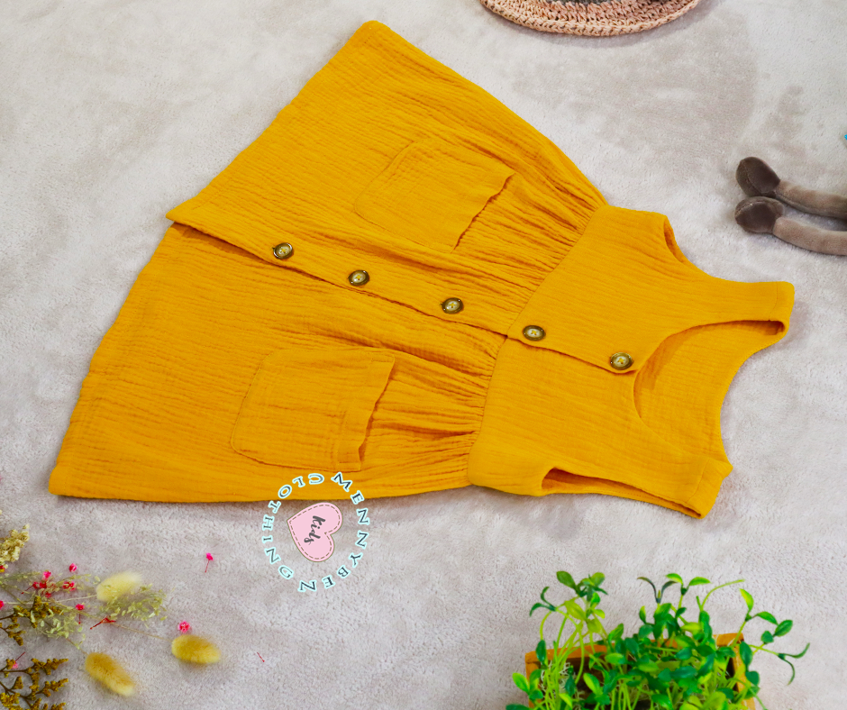Mustard Baby Dress with 2 Pockets