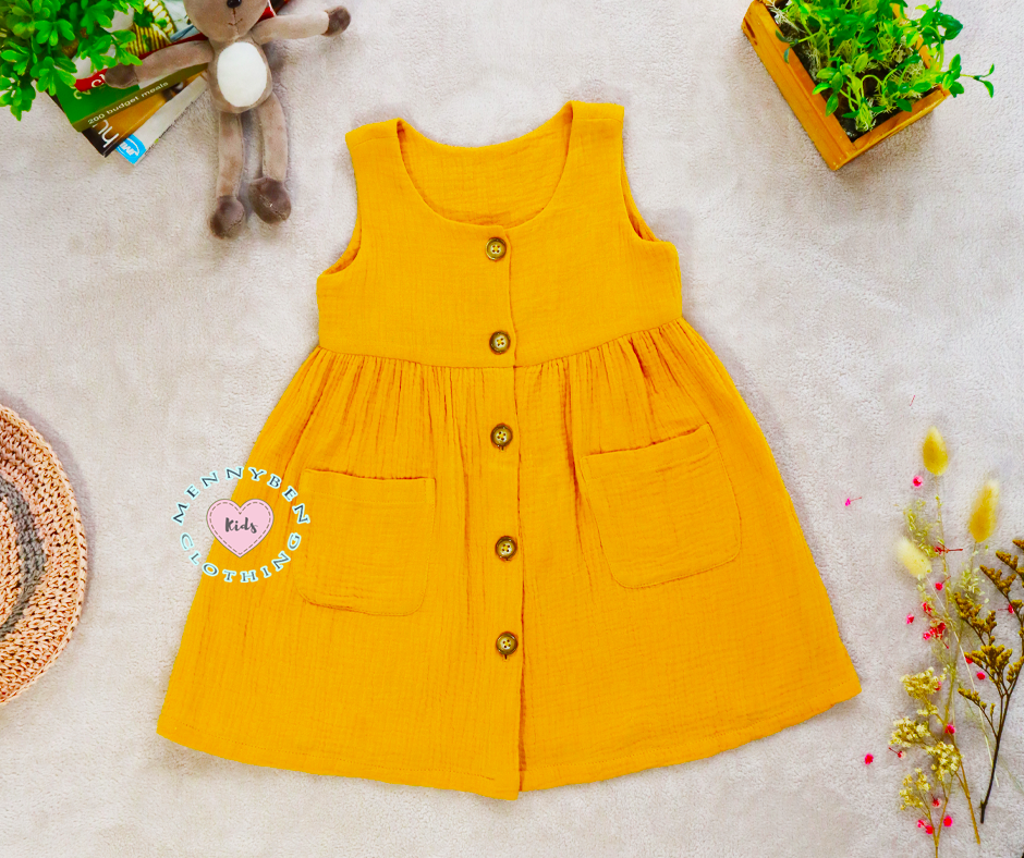 Mustard Baby Dress with 2 Pockets