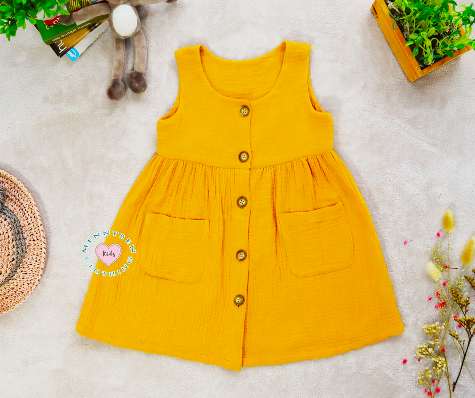 Mustard Baby Dress with 2 Pockets