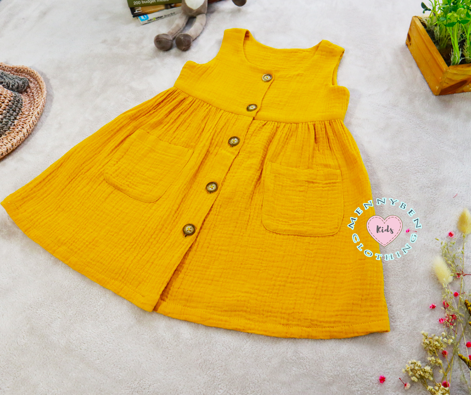 Mustard Baby Dress with 2 Pockets
