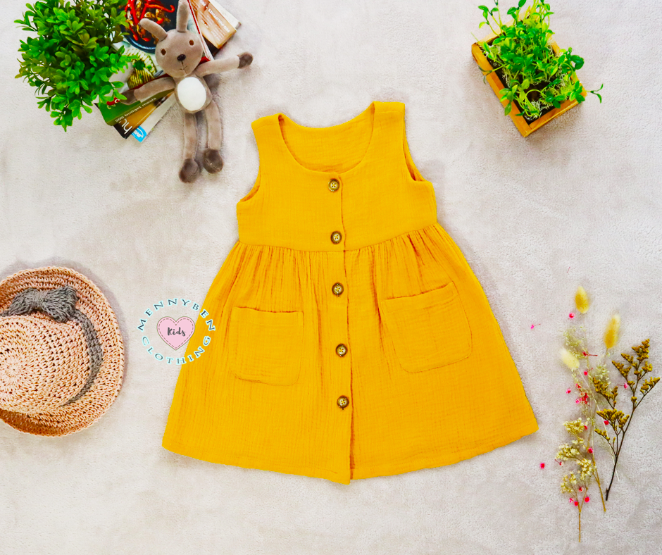 Mustard Baby Dress with 2 Pockets