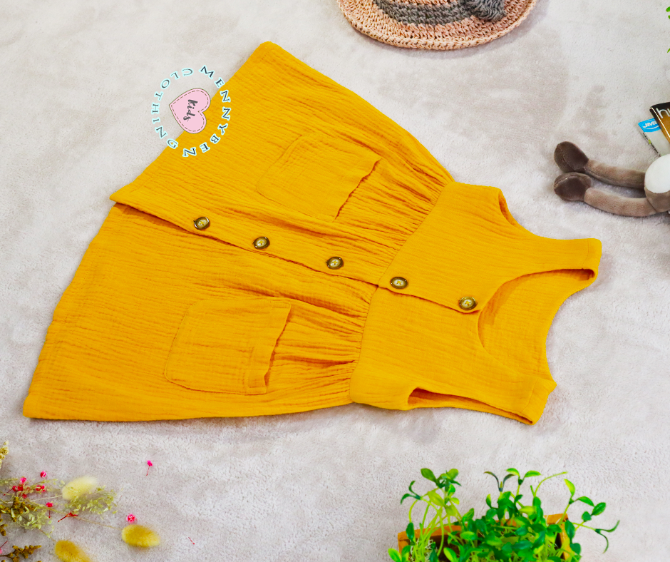 Mustard Baby Dress with 2 Pockets