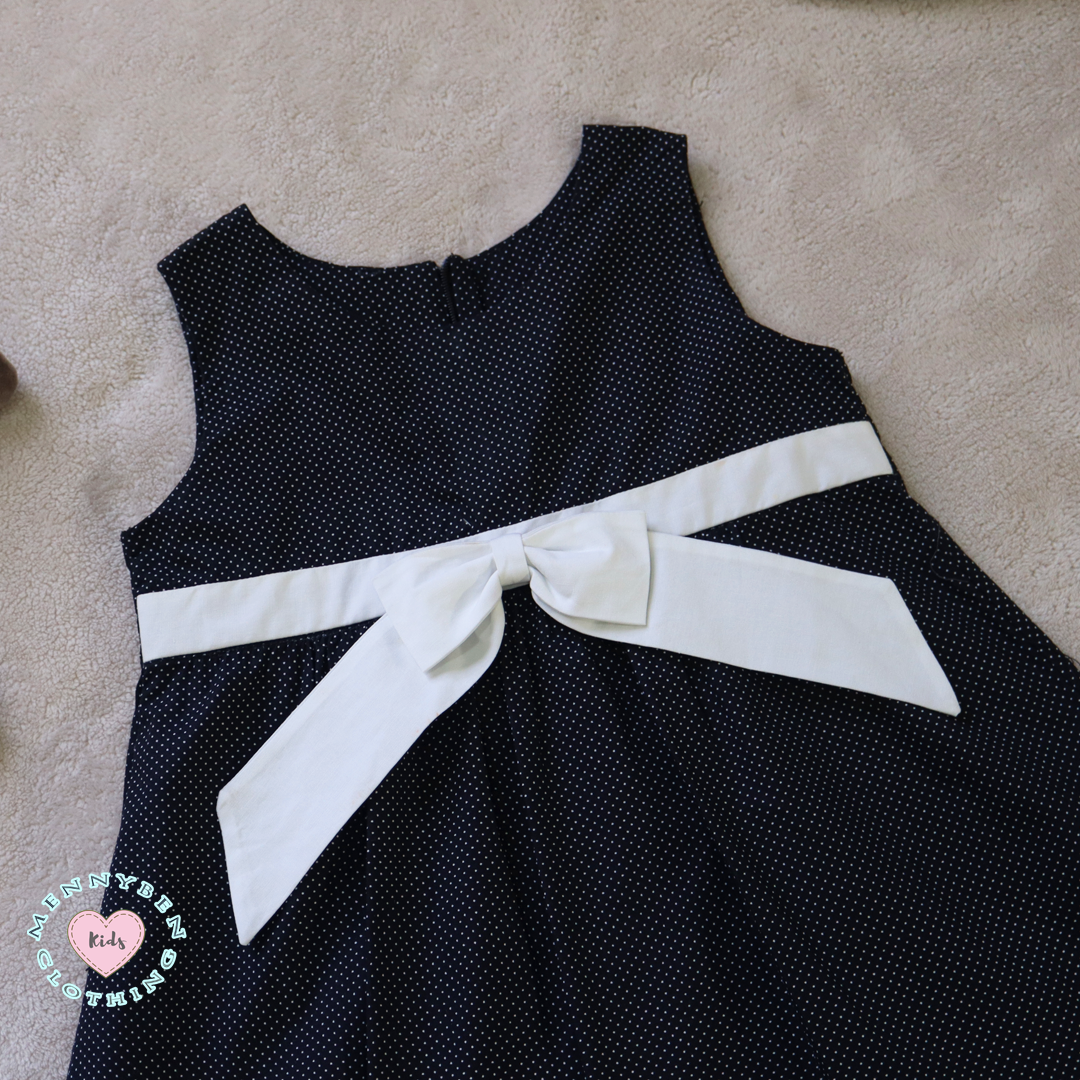 Polka Dress Sleeveless With White Ribbon [Baby Dress]