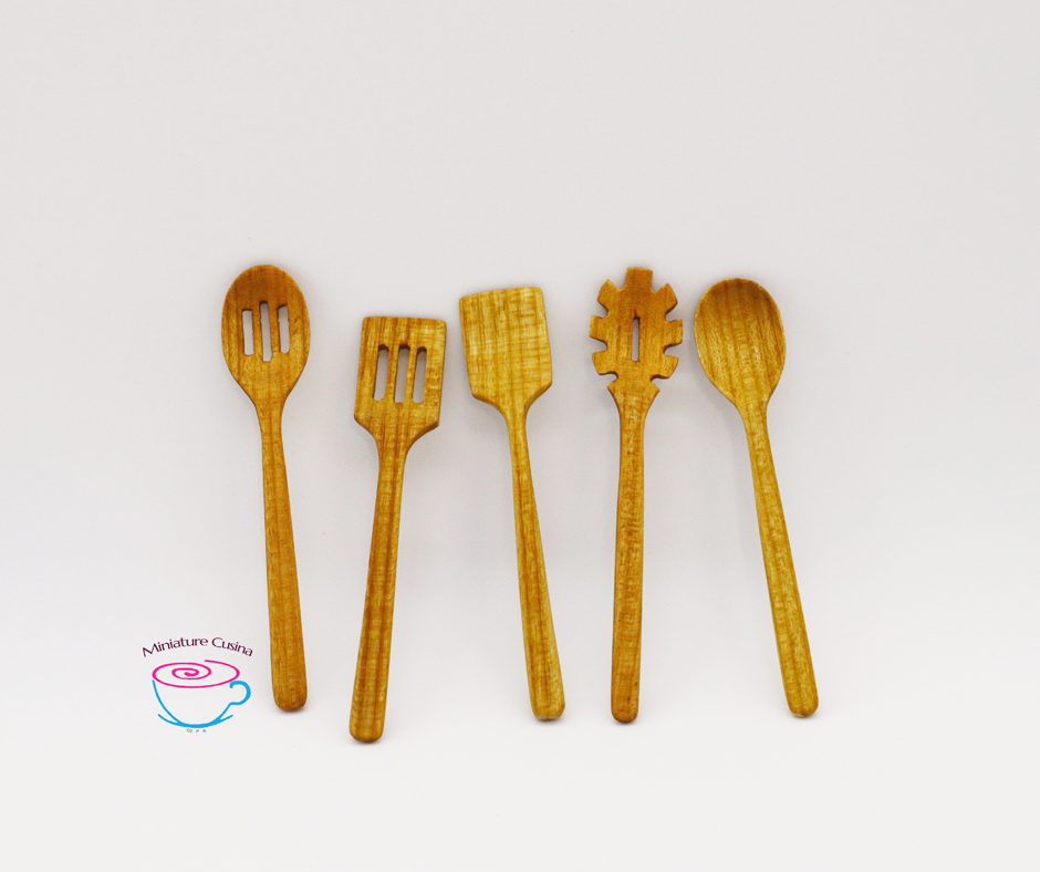 4 Pieces of Miniature Wooden Utensils