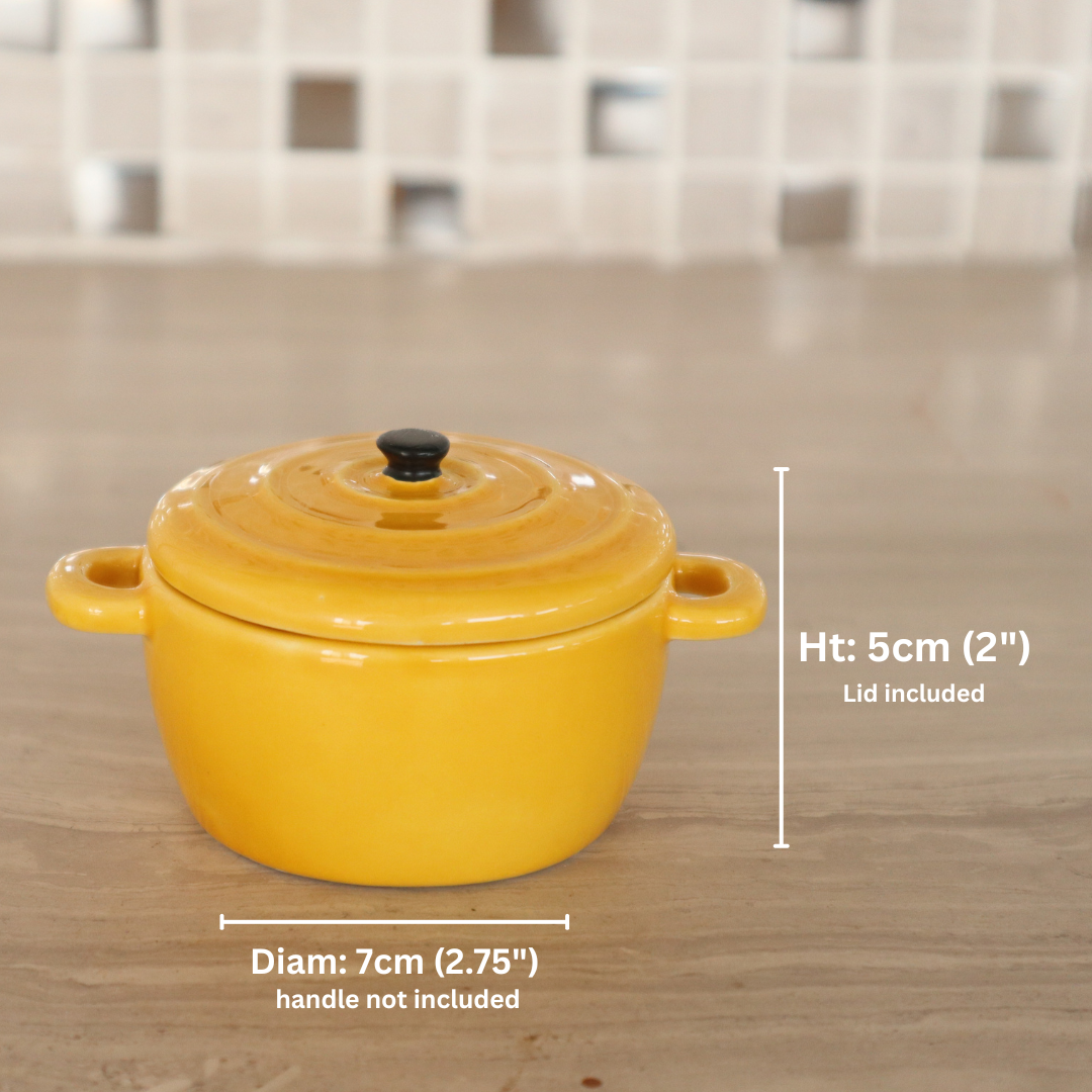 Miniature Casserole Ceramic Tri Color Set  [ REAL MINI COOKING ]