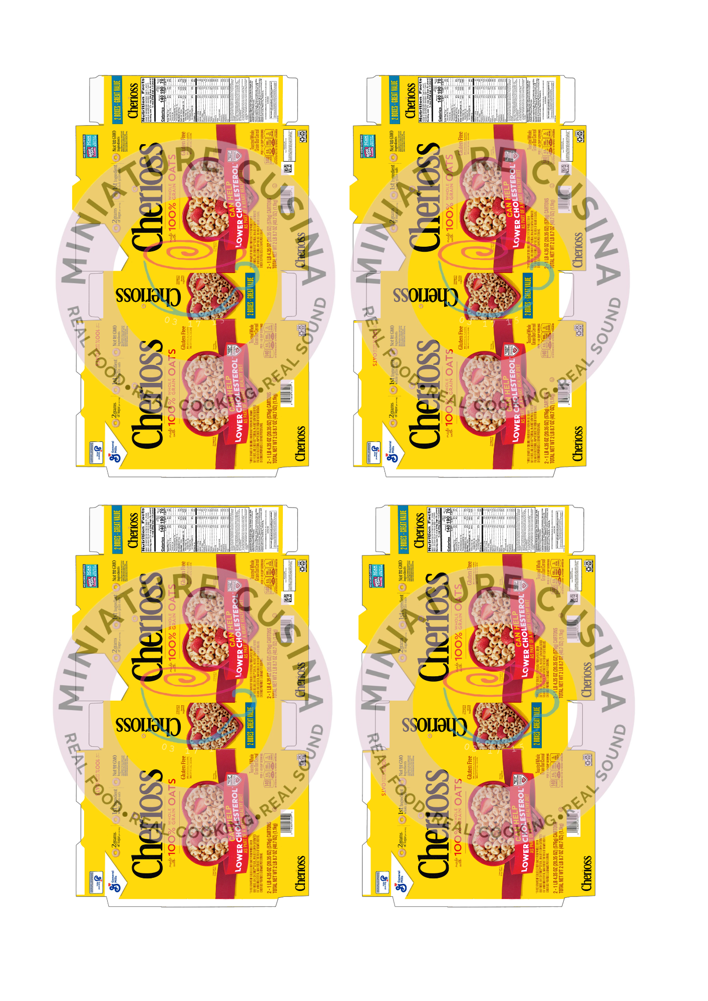 Mini CEREAL Box Template 1/4 Scale PRINTABLE (Digital File)