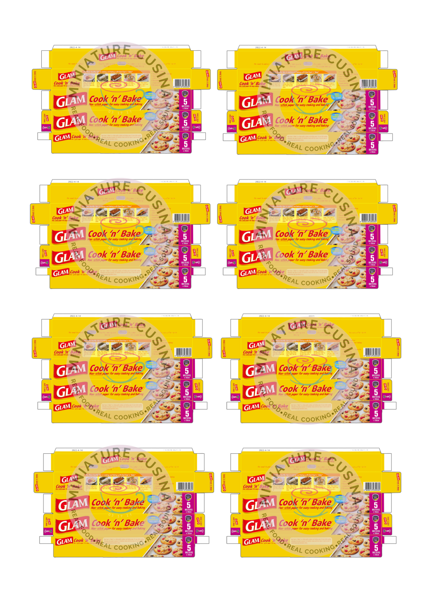 Mini NON-STICK PAPER Box Template 1/4 Scale PRINTABLE (Digital File)