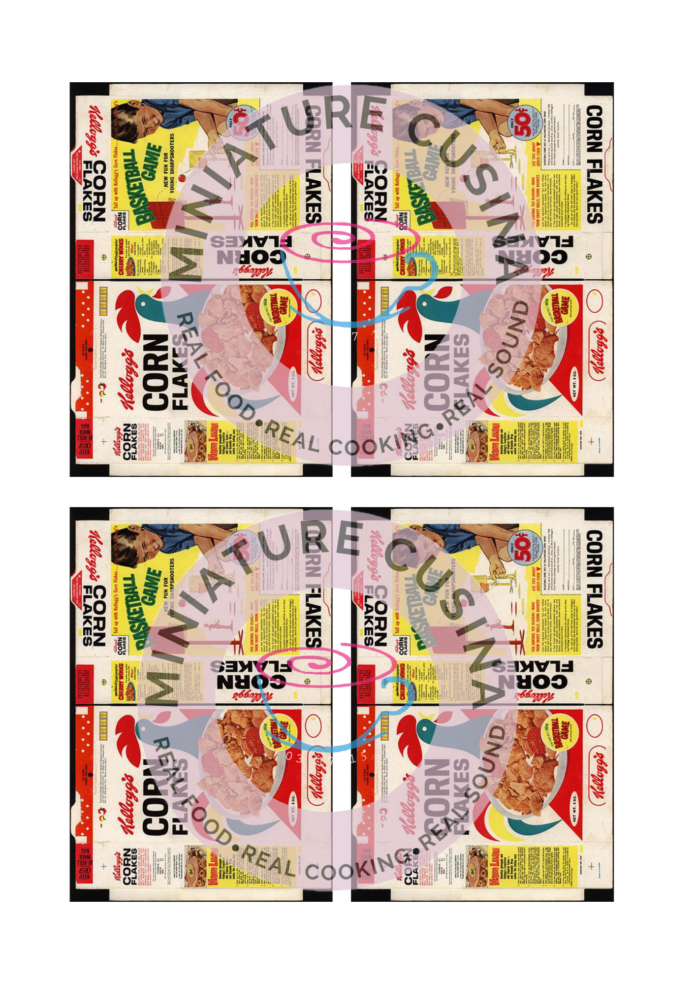 Mini CORN FLAKES Box Template 1/4 Scale PRINTABLE (Digital File)