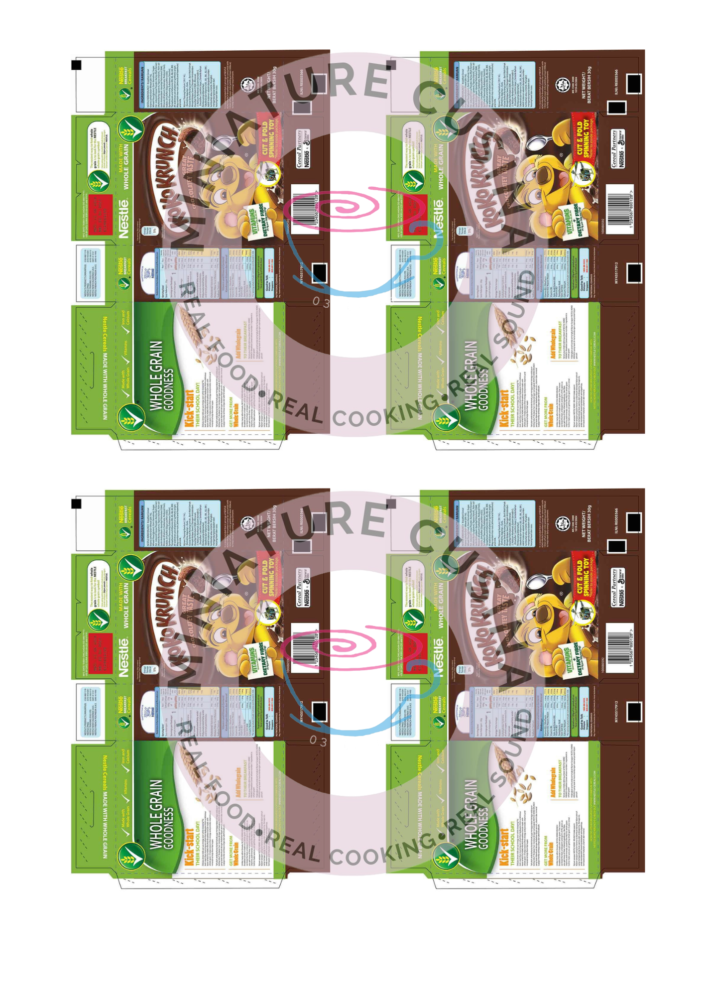 Mini KOKO CEREAL Box Template 1/4 Scale PRINTABLE (Digital File)