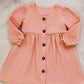 Princess Sarah 100% Cotton Minimalist Dress in Salmon Pink (Sizes: Baby to 6 Years)