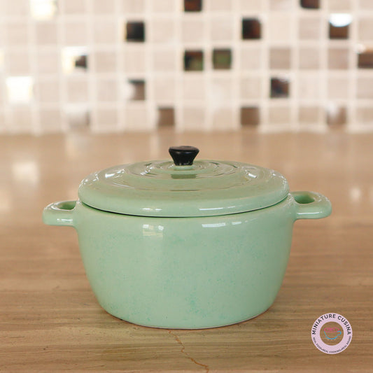 Miniature Casserole Ceramic Celadon Green [ REAL MINI COOKING ]