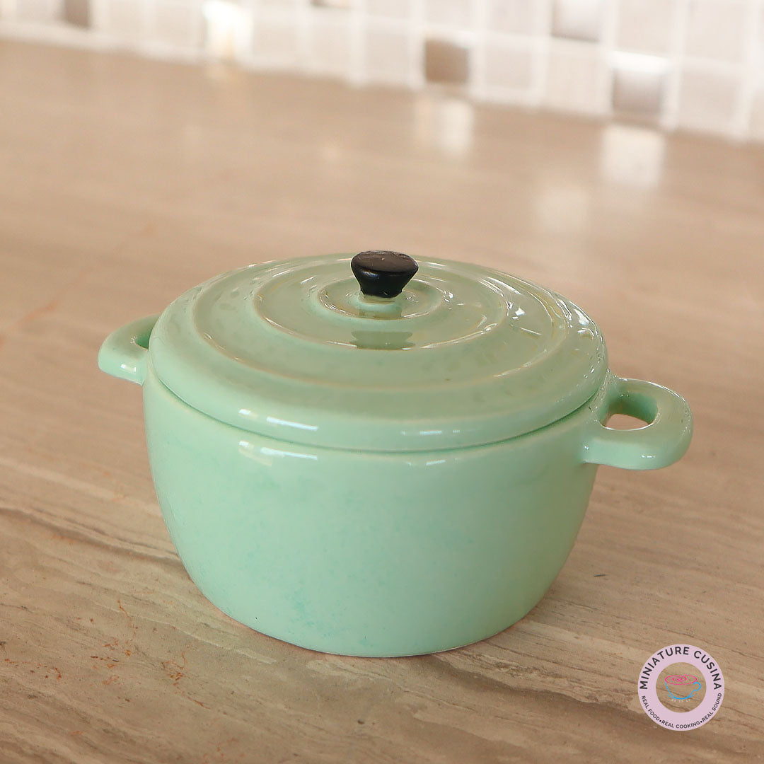 Miniature Casserole Ceramic Celadon Green [ REAL MINI COOKING ]