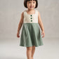 Premium 100% Cotton Baby & Kids Two-Tone Dress (Sleeveless, Empire Cut)