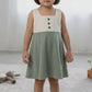 Premium 100% Cotton Baby & Kids Two-Tone Dress (Sleeveless, Empire Cut)