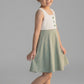 Premium 100% Cotton Baby & Kids Two-Tone Dress (Sleeveless, Empire Cut)