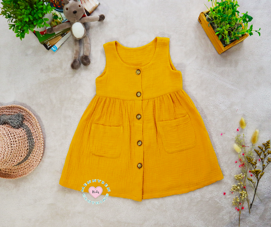 Mustard Baby Dress with 2 Pockets