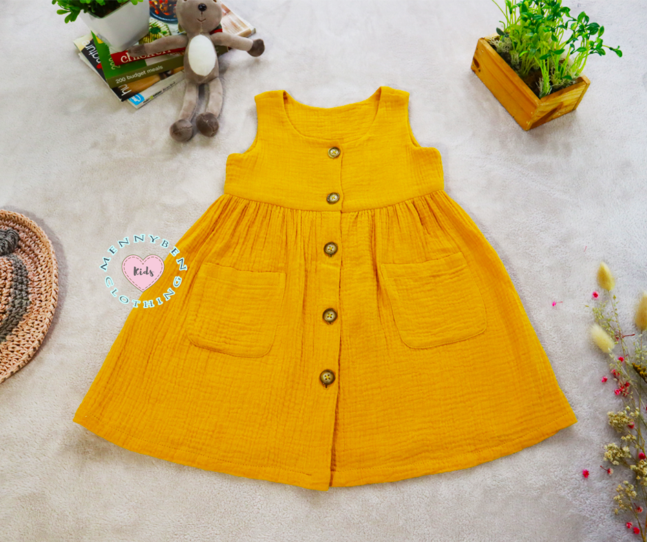 Mustard Baby Dress with 2 Pockets